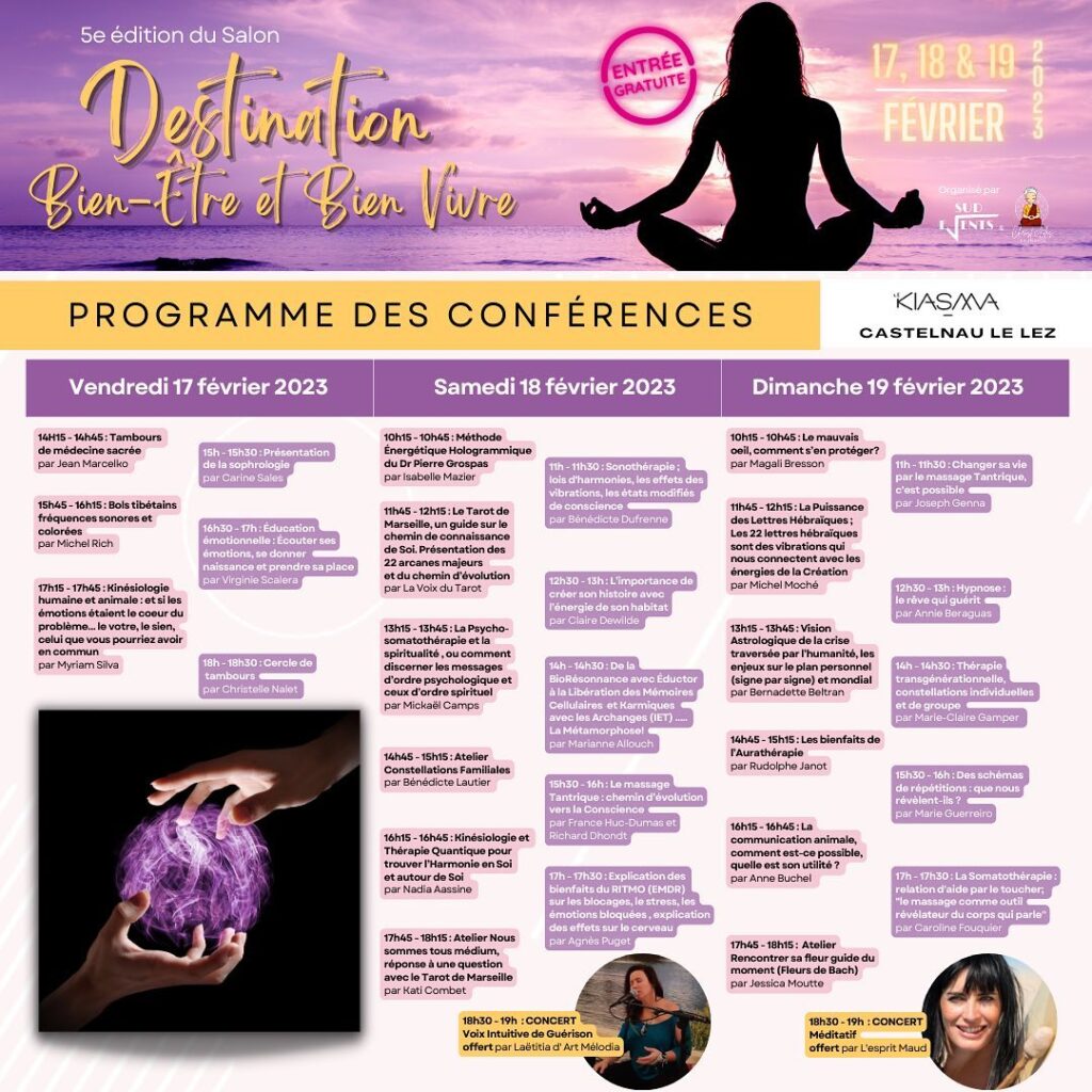 Programme du salon Kiasma avec la participation de notre association Âme et Liens